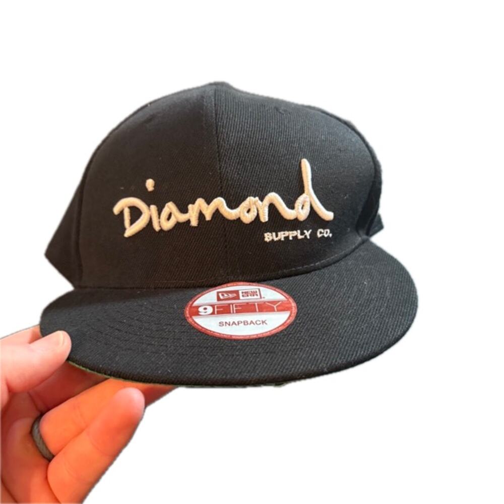 Diamond Supply Co Black White 9fifty Snapback Hat New Era Green Underbill